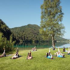 Outdoor Yoga at Hintersteiner See lake