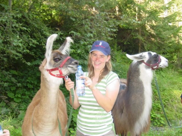 Ruth mit ihren Lamas