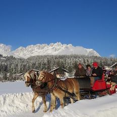 Horse drawn carriage ride to the film town square