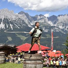 'Goaßlschnoitzer' (sound of whips) traditional festival at Rübezahl Alm