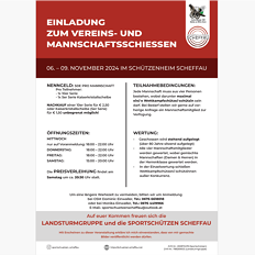 Vereins- und Mannschaftsschießen 2025 im Schützenheim Scheffau