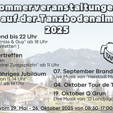 Sommerveranstaltungen auf der Tanzbodenalm