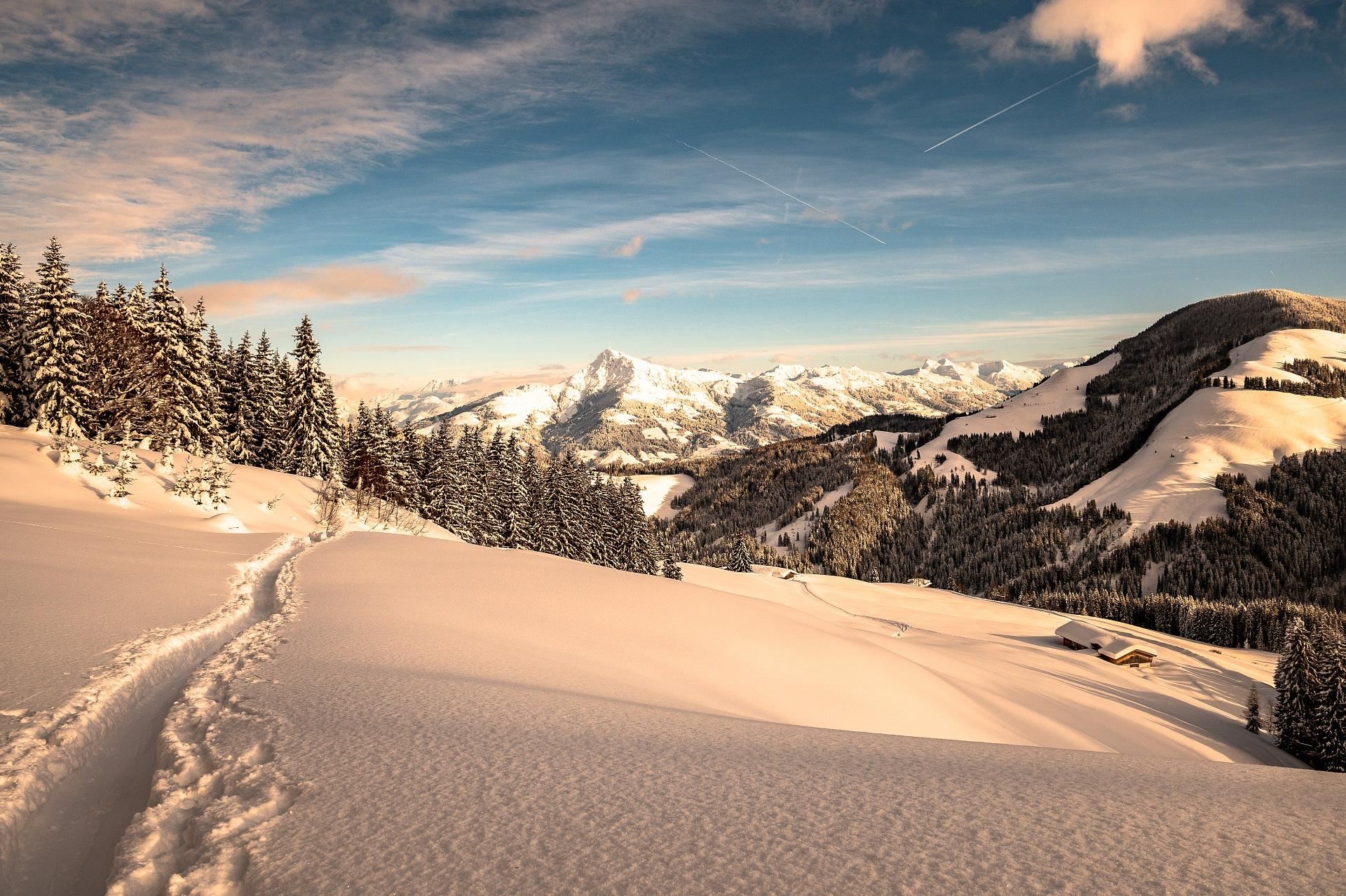 Landschaft-Winter-Wilder-Kaiser-