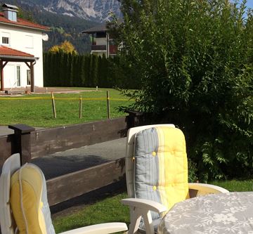 Terrasse mit Blick zum Wilder Kaiser