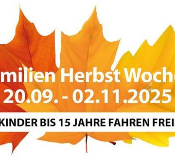 FamilienHerbstWochen: 6 Nächte - 1 Nacht geschenkt