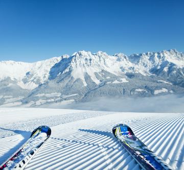 Skipiste mit Blick zum Wilden Kaiser