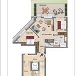 Apartment, toilet, living room/bedroom