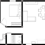Apartment, shower, toilet, 2 bed rooms