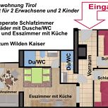 Family-Apartment Tirol/2 bedrooms/2 bath/balcony