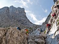 Crossing through the Ellmauer Tor via Eggersteig trail