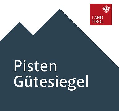 Logo of the Pisten Gütesiegel in Tirol, representing certified quality of ski slopes in the Wilder Kaiser area.