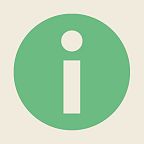 Green circle with a lowercase 'i' in the center, representing an information icon on a light beige background.