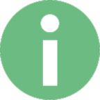 Grünes rundes Symbol mit einem weißen, kleinen "i" im Zentrum, das oft für Informationen oder Hinweisseiten verwendet wird.