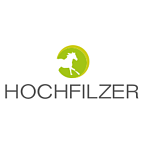 Logo depicting a white horse silhouette on a green circle, above the word 'HOCHFILZER' in gray capital letters.
